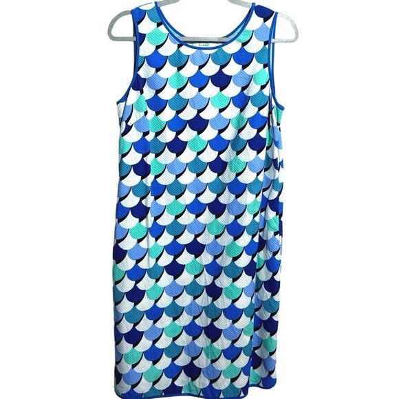 Boden Dresses & Skirts - Boden Phyllis Scalloped Mermaid Cotton Sheath Shift Dress Size 10 L Long Tall